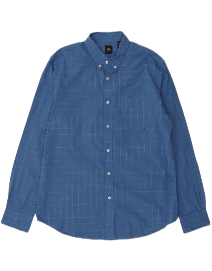 Dockers Mens Checked  Shirt Large Blue Check Cotton