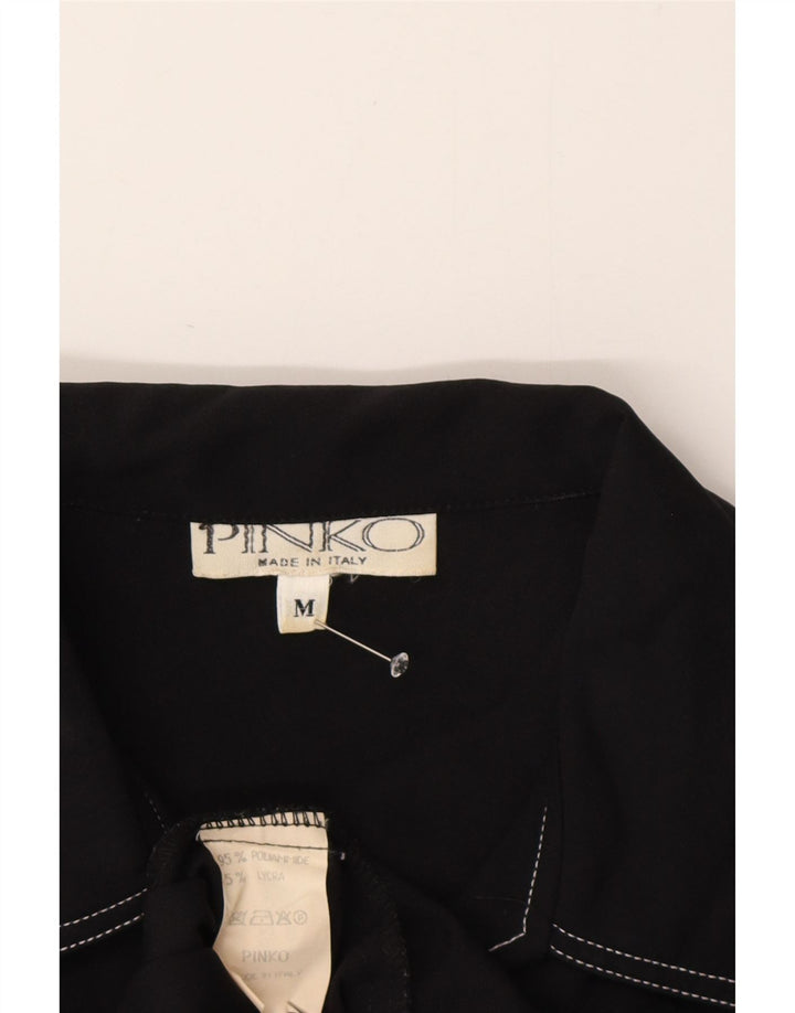 Pinko Womens Short Sleeves Sheath Dress UK 12 Medium Black Polyamide