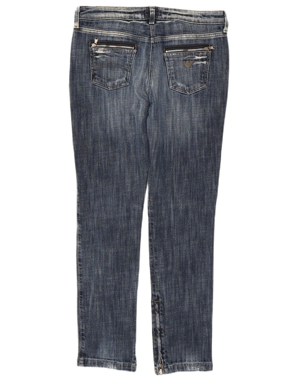 Armani Womens Distressed Slim Jeans W29 L29 Navy Blue