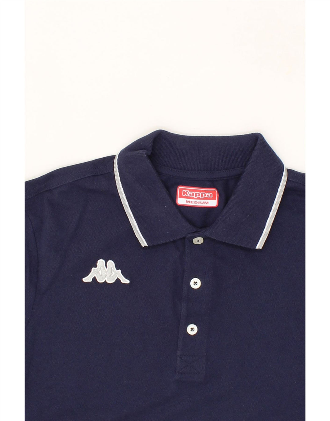 KAPPA Mens Polo Shirt Medium Navy Blue Cotton Vintage Kappa and Second-Hand Kappa from Messina Hembry 