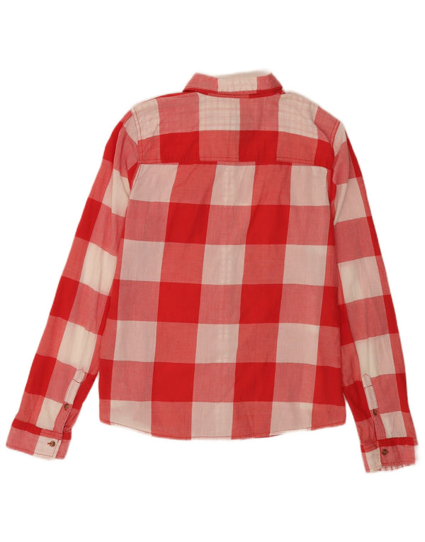 Abercrombie & Fitch Womens Shirt UK 14 Large Red Gingham Cotton