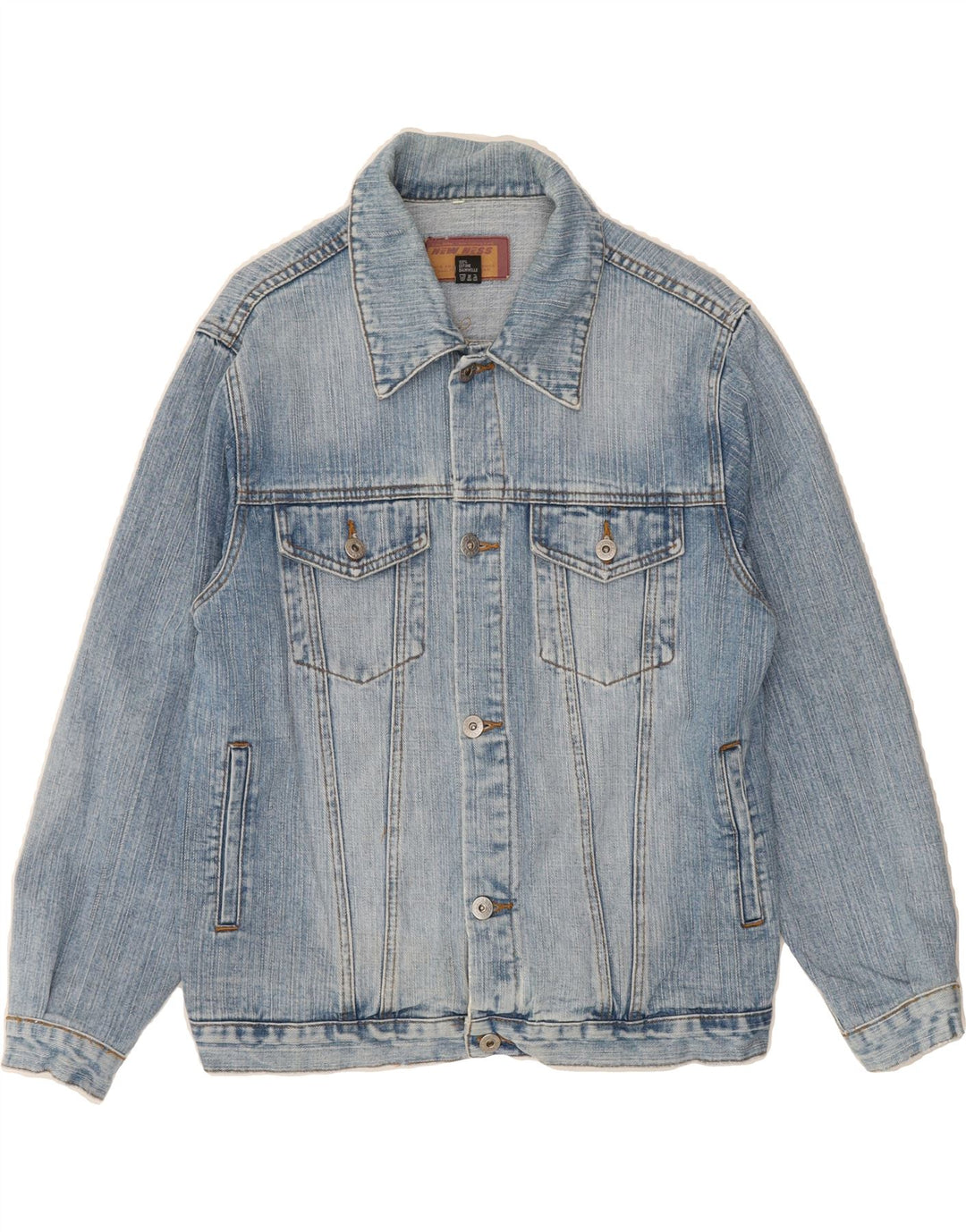 VINTAGE Womens Denim Jacket UK 16 Large Blue Cotton Vintage Vintage and Second-Hand Vintage from Messina Hembry 