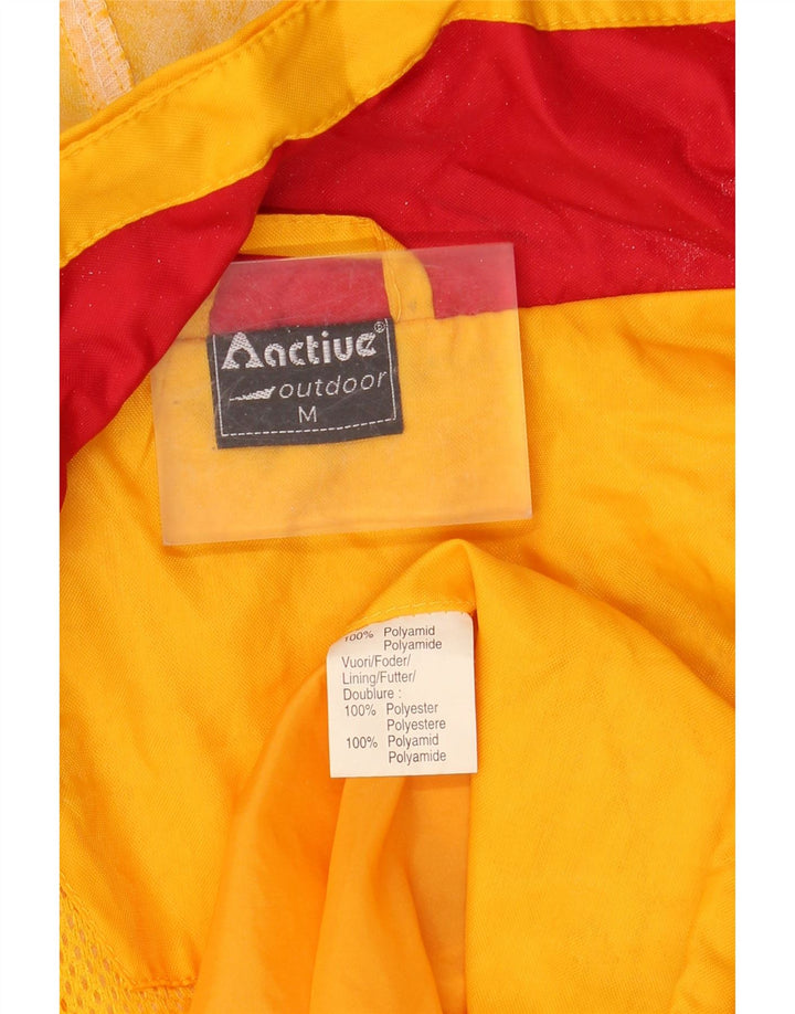 ACTIVE Mens Hooded Rain Jacket UK 38 Medium Yellow Polyamide
