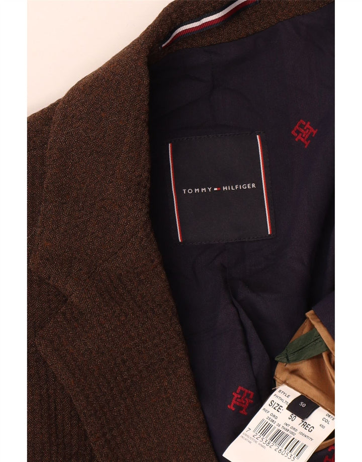 Tommy Hilfiger Mens 2 Button Blazer Jacket IT 50 Large Brown Polyester