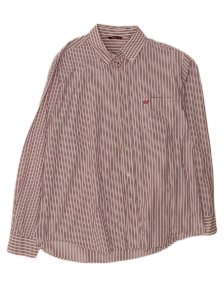 CARRERA Mens Shirt XL Pink Striped Cotton Vintage Carrera and Second-Hand Carrera from Messina Hembry 