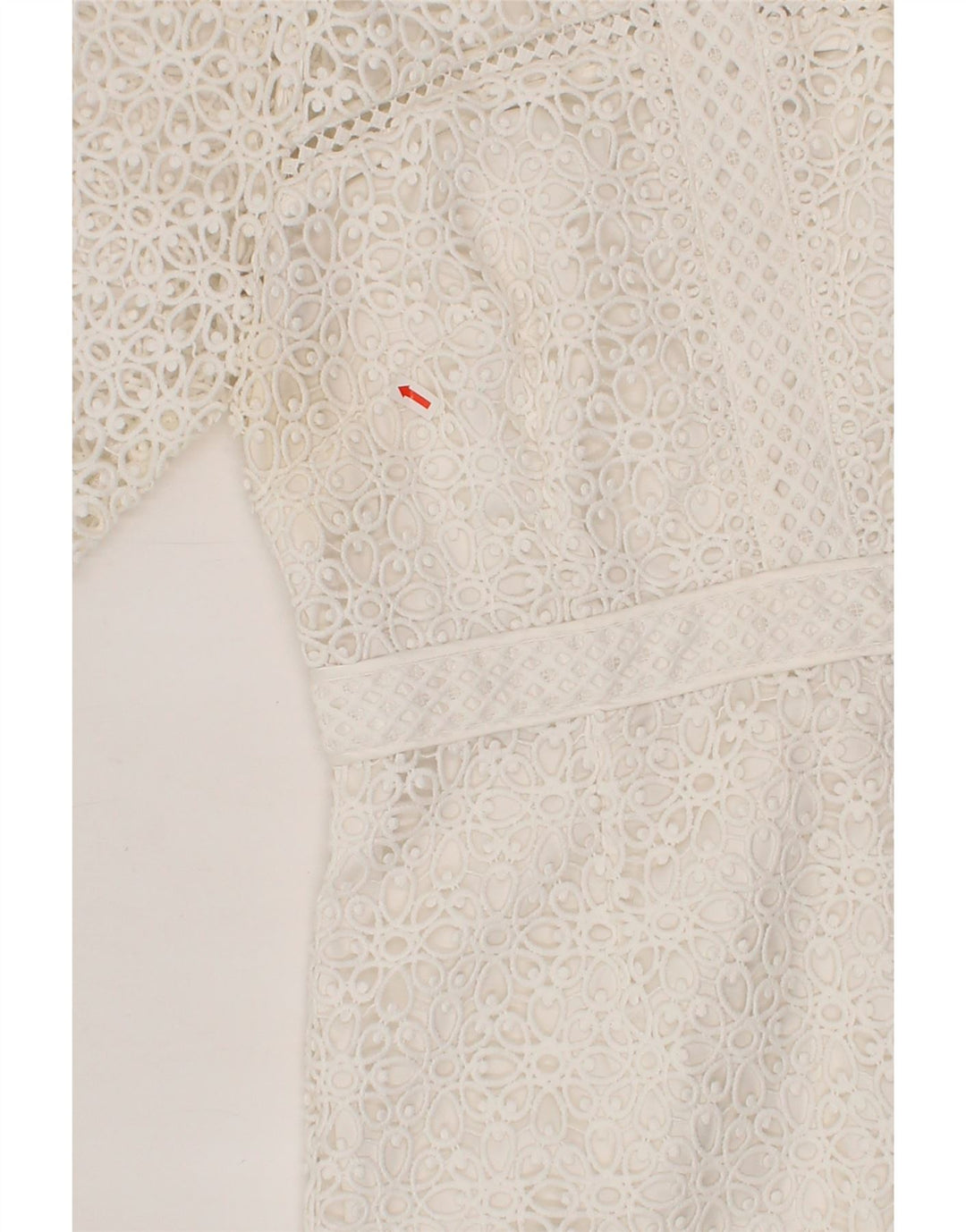 MONSOON Womens Crochet Sheath Dress UK 12 Medium White Paisley Polyester Vintage Monsoon and Second-Hand Monsoon from Messina Hembry 