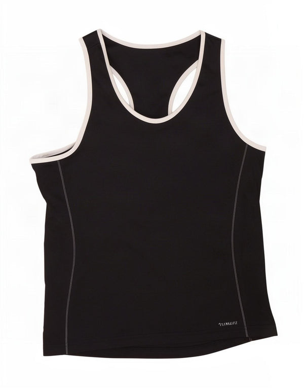Adidas Womens Vest Top UK 16/18 Large Black Polyester