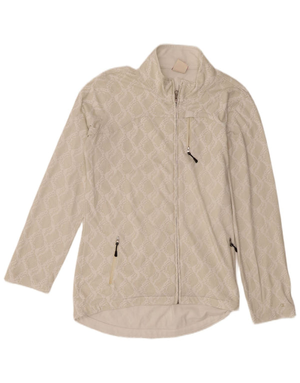 Champion Womens Tracksuit Top Jacket UK 18 XL Beige Animal Print