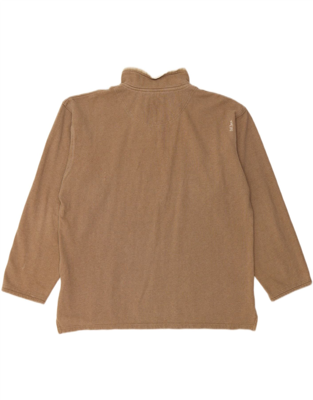 Fat Face Herre Zip Neck Sweatshirt Jumper Medium Beige Bomuld