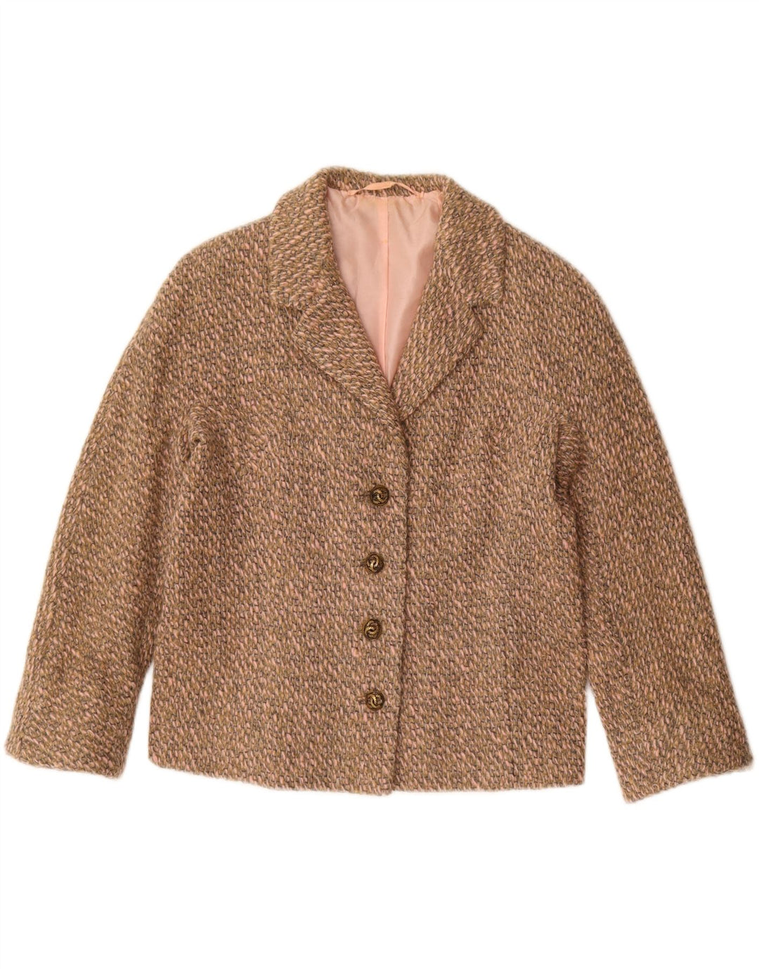 Vintage Womens 4 Button Blazer Jacket UK 16 Large Brown
