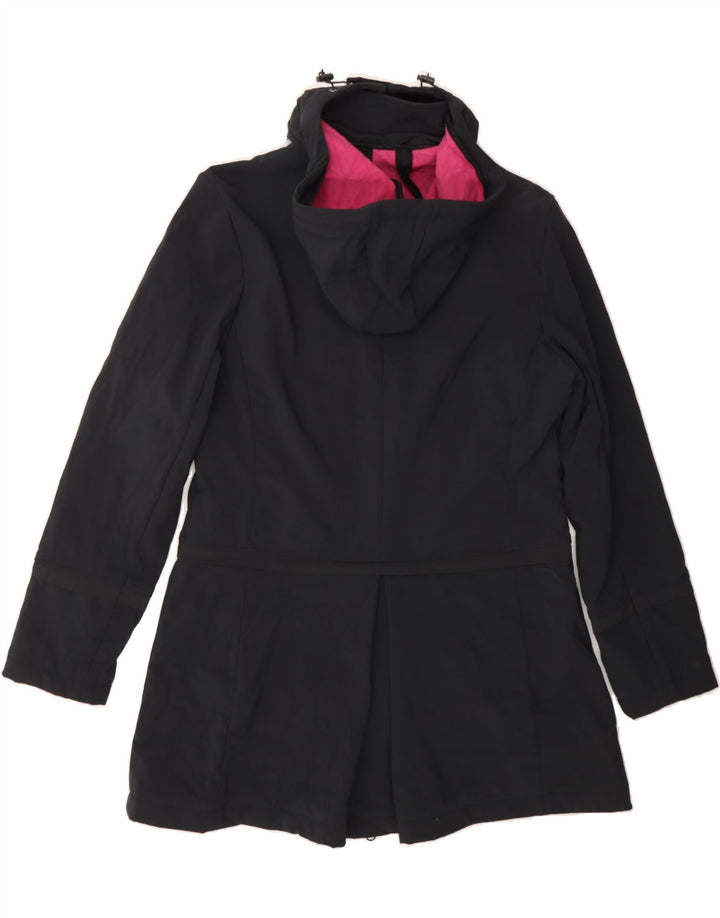 ATHLETA Womens Hooded Windbreaker Coat UK 14 Large Black Polyester Vintage Athleta and Second-Hand Athleta from Messina Hembry 