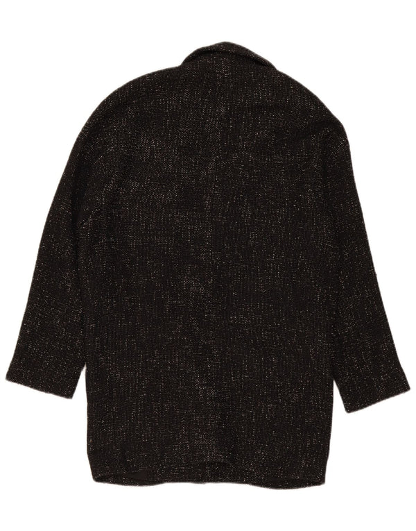 Zara Damen Übergroßer zweireihiger Mantel UK 6 XS Schwarz Polyester