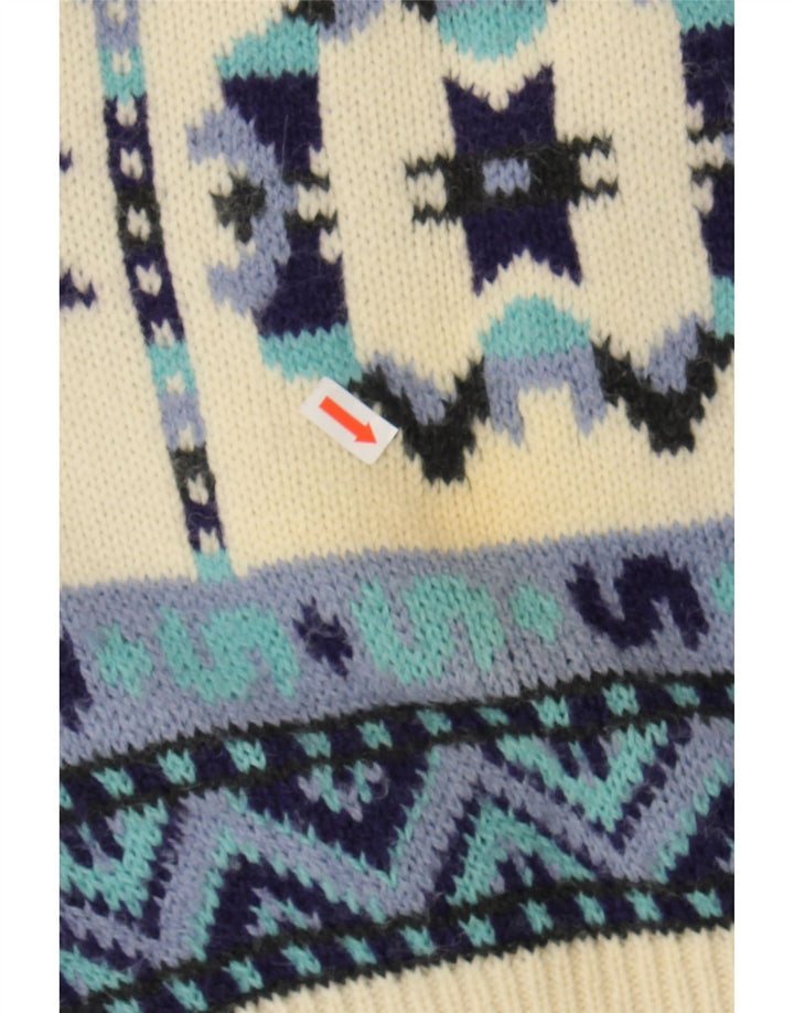 STEFANEL Mens Turtle Neck Jumper Sweater Large Beige Fair Isle Vintage Stefanel and Second-Hand Stefanel from Messina Hembry 