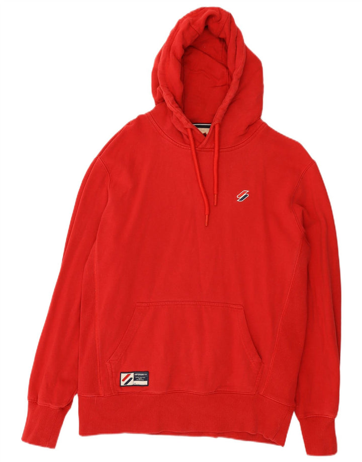 Superdry Mens Hoodie Jumper Medium Red Cotton