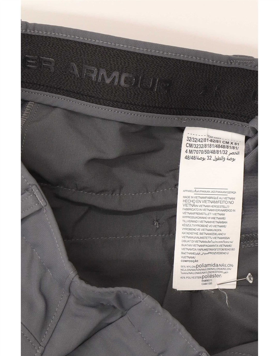 Under Armour Mens Straight Chino Trousers W32 L32 Grey Polyamide