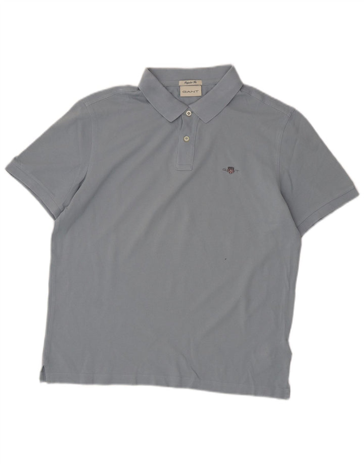 Gant Mens Regular Fit Polo Shirt Medium Blue Cotton