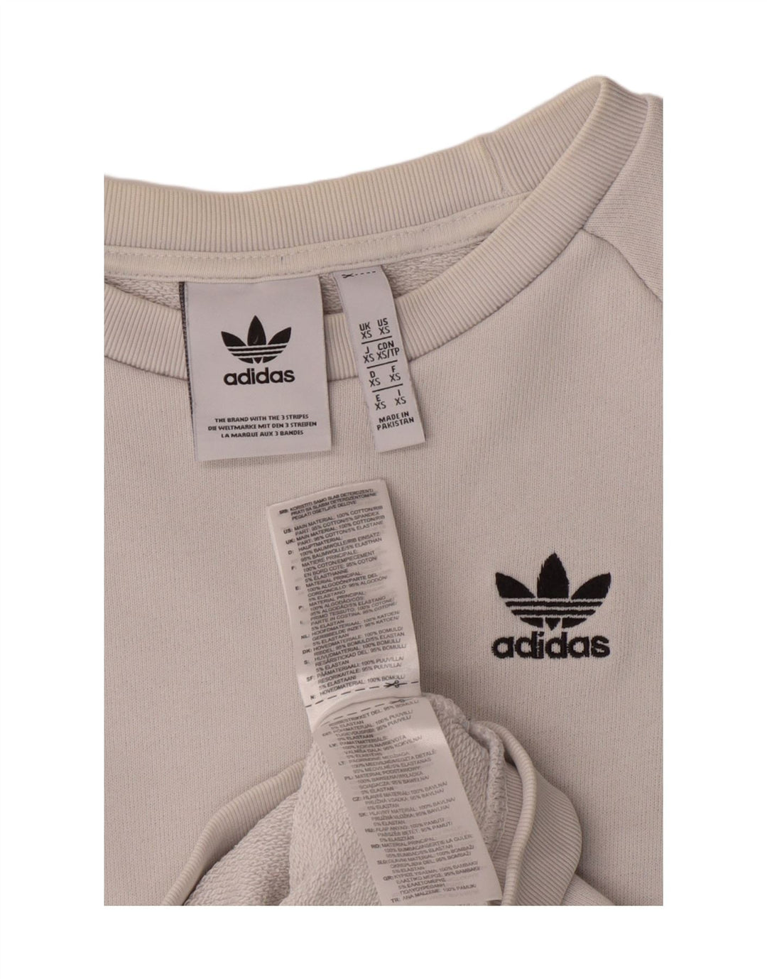 ADIDAS Mens Sweatshirt Jumper XS White Cotton Vintage Adidas and Second-Hand Adidas from Messina Hembry 