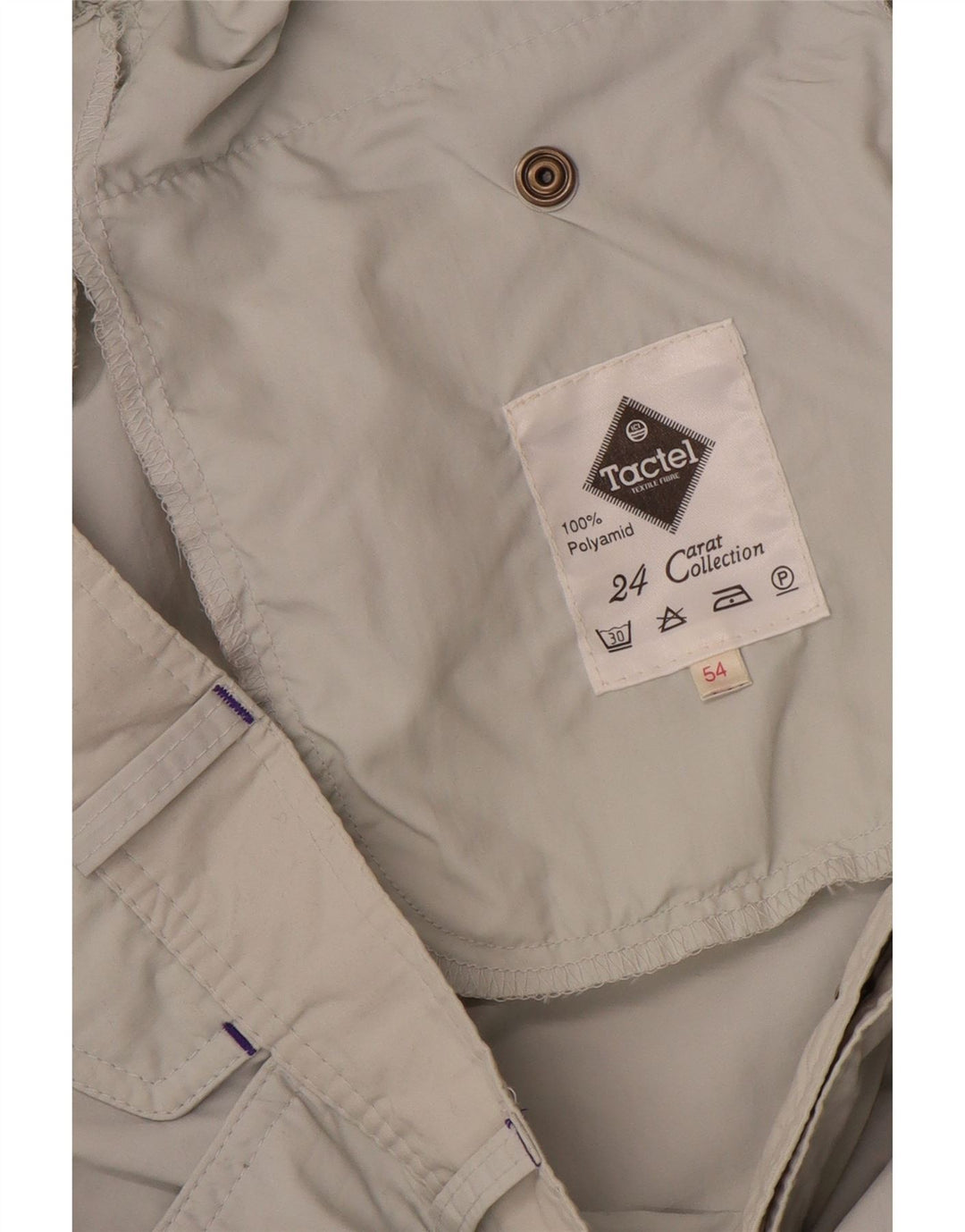 Tactel Pantalon Chino Pegged Homme W36 L30 Gris Polyamide