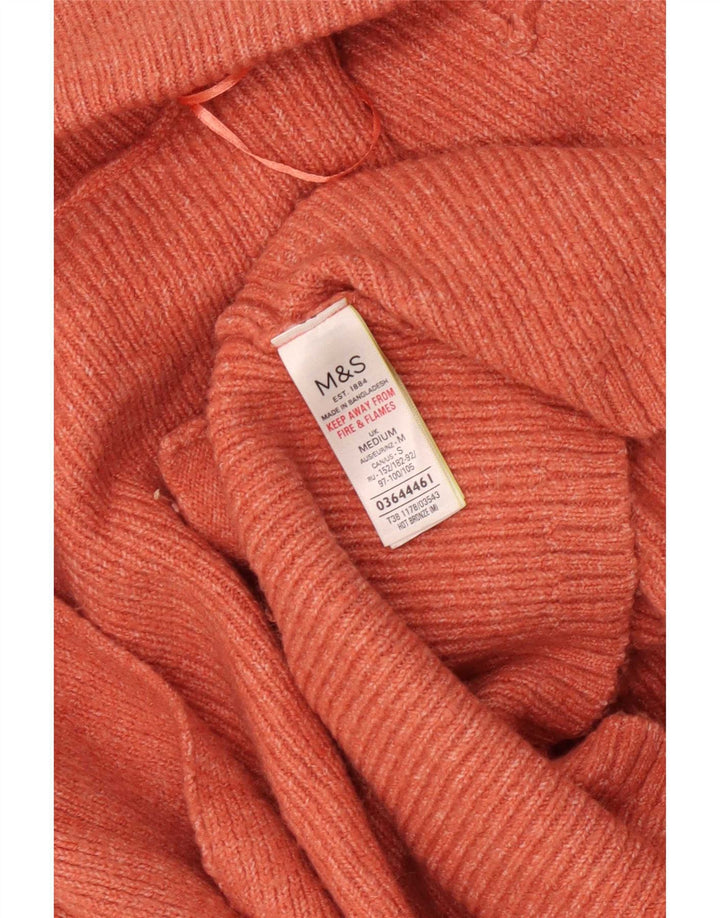 Marks & Spencer Dame Longline Åben Cardigan Sweater UK 12 Medium Orange