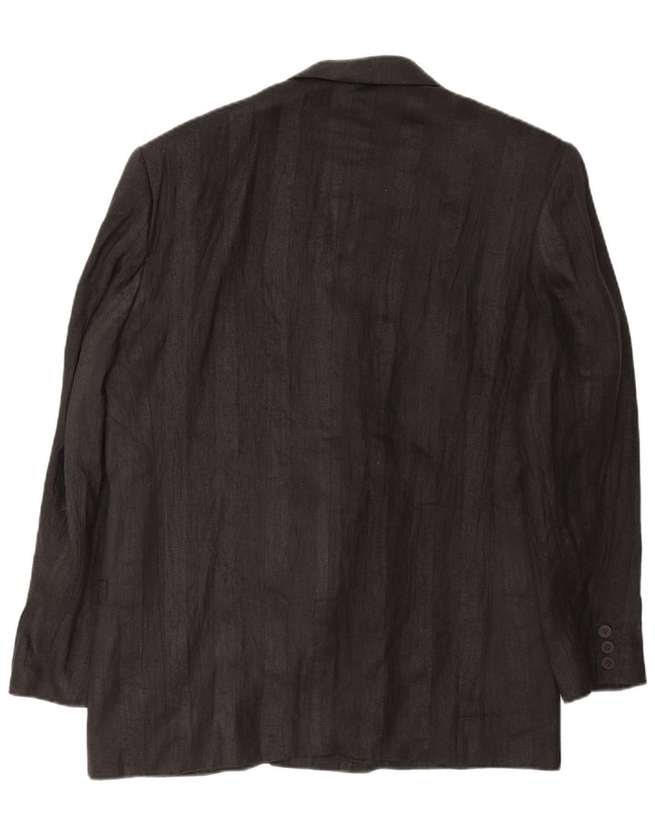 Umberto Ginocchietti Mens Double Breasted Blazer Jacket IT 52 XL Black