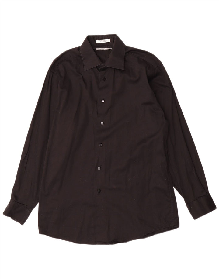 Calvin Klein Mens Shirt Size 15 1/2 Medium Black Cotton