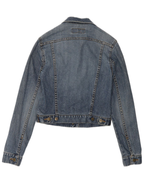 Fcuk Womens Regular Fit Denim Jacket UK 10 Small Blue Cotton