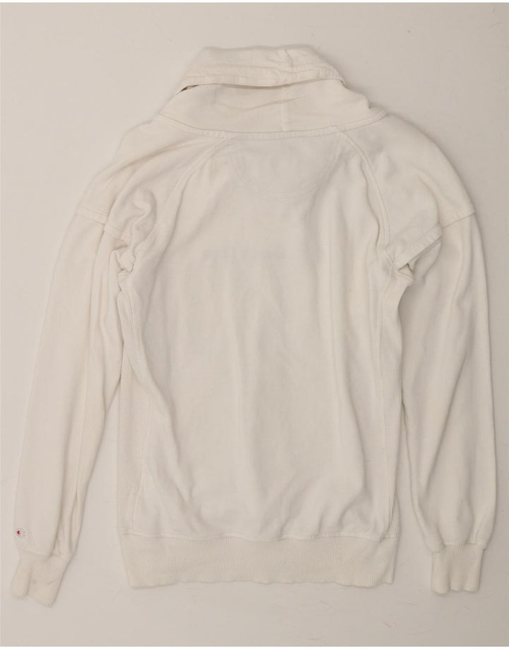 CHAMPION Womens Graphic Sweatshirt Jumper UK 16 Large White Vintage Champion and Second-Hand Champion from Messina Hembry 
