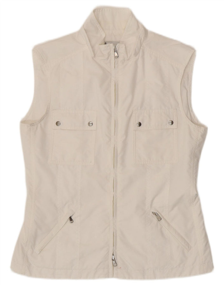 MARELLA Womens Utility Gilet UK 12 Medium White Polyester