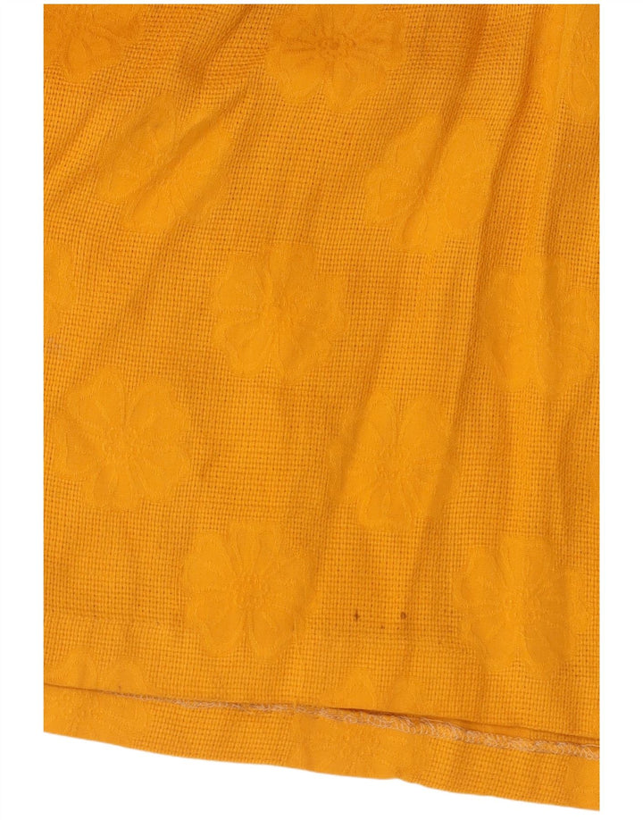 Camicetta pullover da donna vintage EU 40 giallo medio floreale
