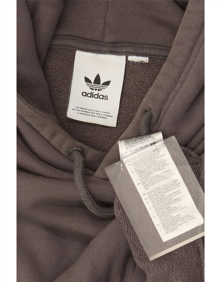 Adidas Mens Hoodie Jumper Medium Grey Cotton