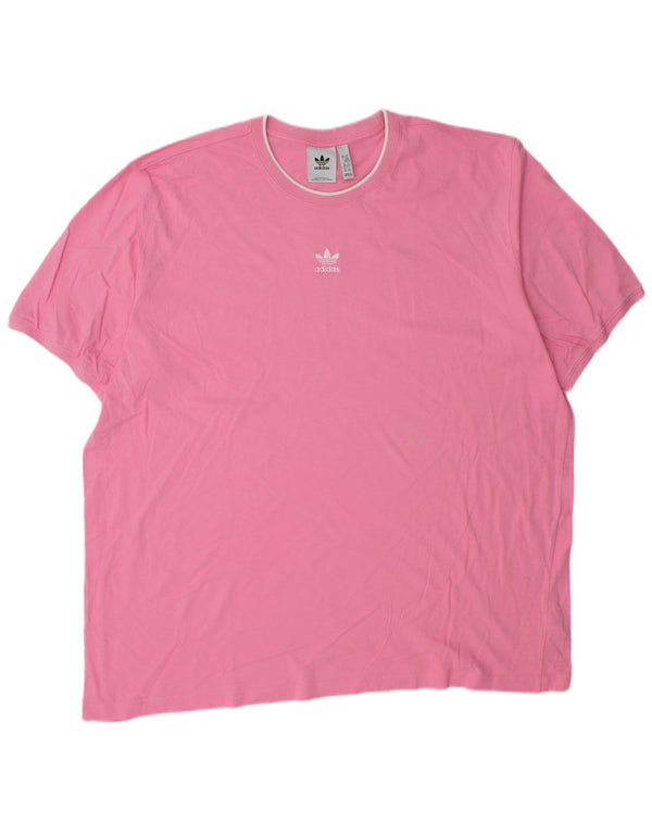 Adidas Mens T-Shirt Top 2XL Pink Cotton