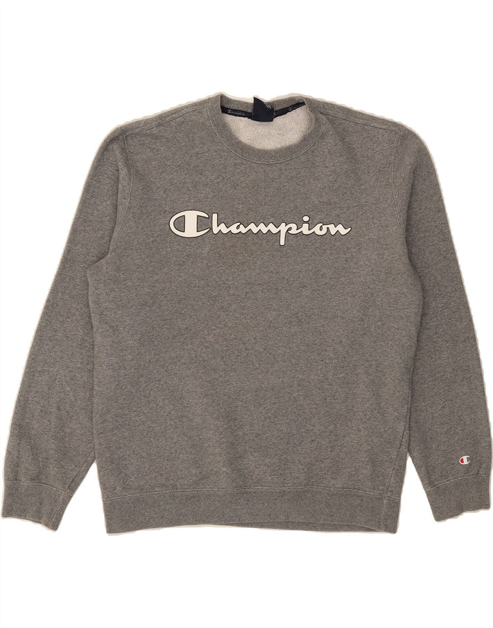 CHAMPION Mens Graphic Sweatshirt Jumper Large Grey Cotton Vintage Champion and Second-Hand Champion from Messina Hembry 
