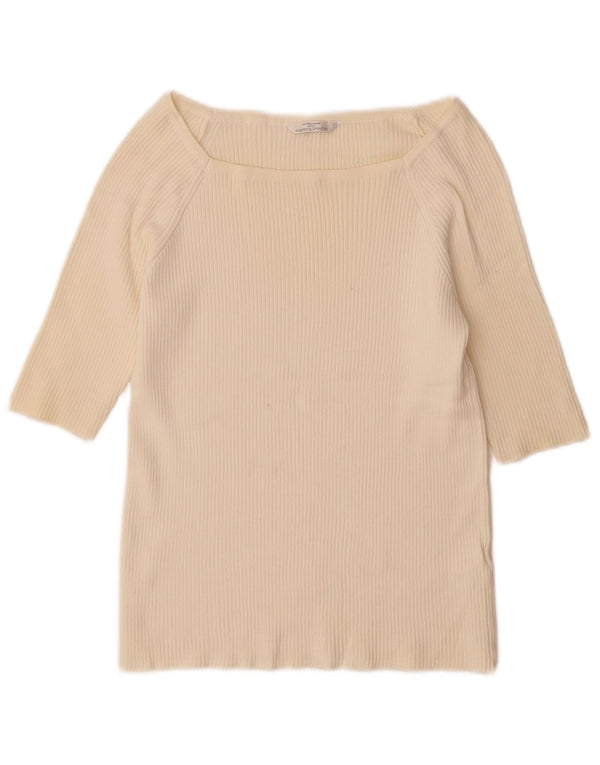 Marks & Spencer Pull à manches 3/4 pour femme UK 14 Large Blanc