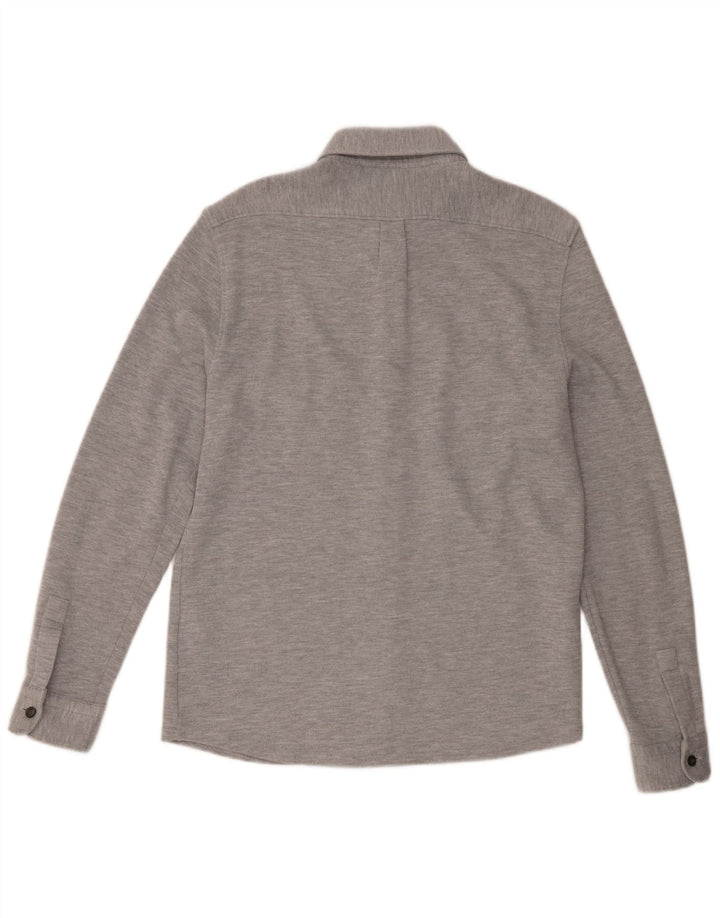 Camisa Reiss para hombre de algodón moteado gris grande