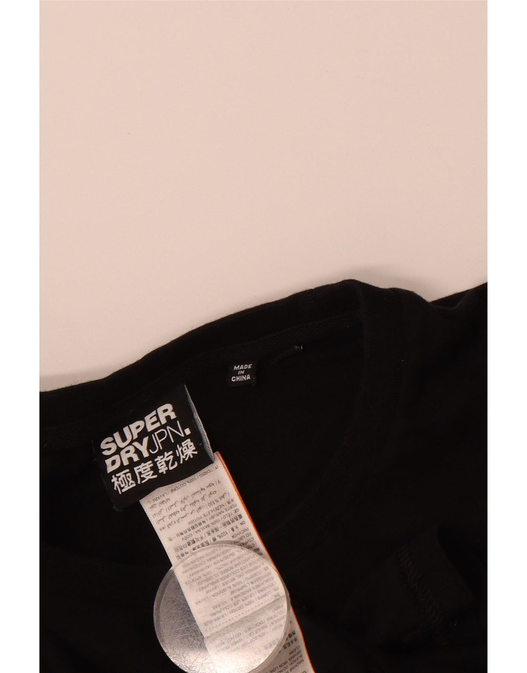 SUPERDRY Mens Top Long Sleeve Medium Black Cotton