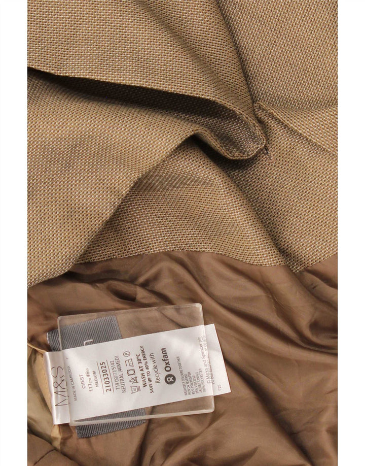 Giacca blazer a 2 bottoni Marks & Spencer da uomo UK 46 XL Poliestere beige