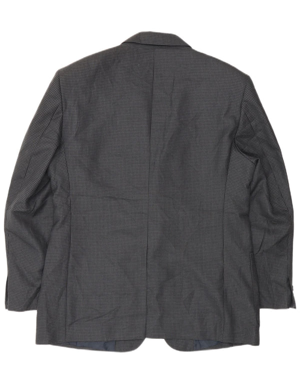 Farah Chaqueta tipo blazer de 2 botones para hombre UK 40 Large Lana de pata de gallo azul marino