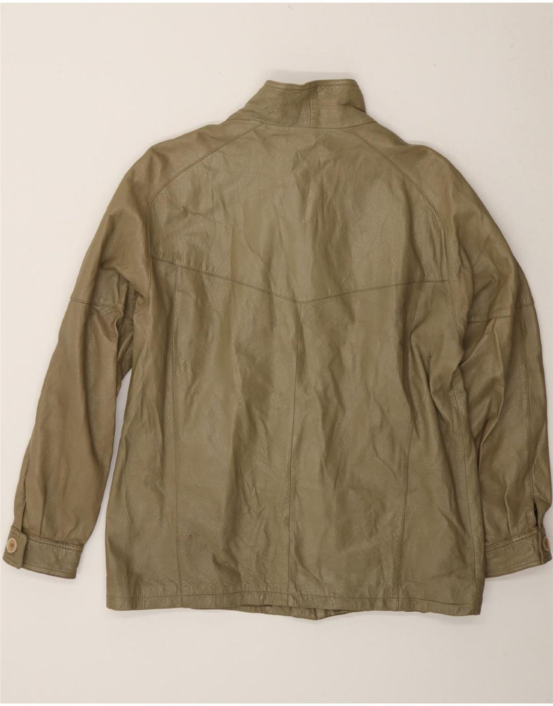 VINTAGE Mens Leather Jacket IT 50 Large Green Leather Vintage Vintage and Second-Hand Vintage from Messina Hembry 