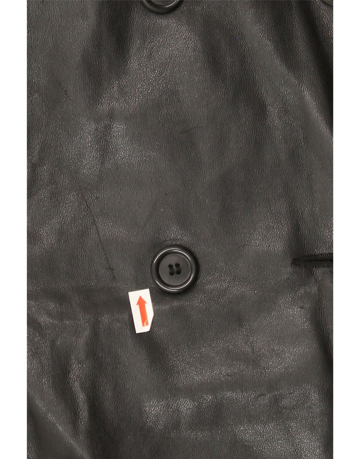S.OLIVER Womens Leather Coat UK 10 Small Black Polyvinyl Vintage S.Oliver and Second-Hand S.Oliver from Messina Hembry 