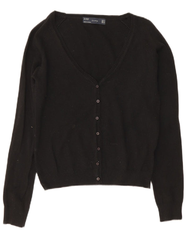 Zara Womens Bolero Jumper UK 12 Medium Black Cotton