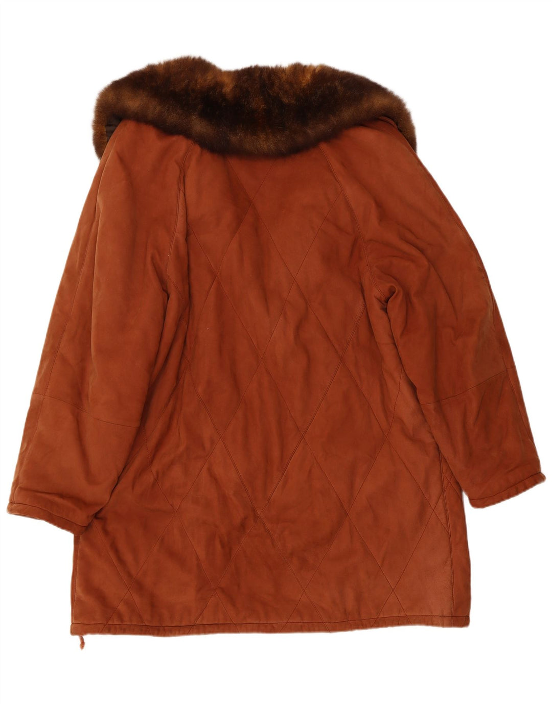 VITTORIO FORTI Womens Leather Coat IT 44 Medium Brown