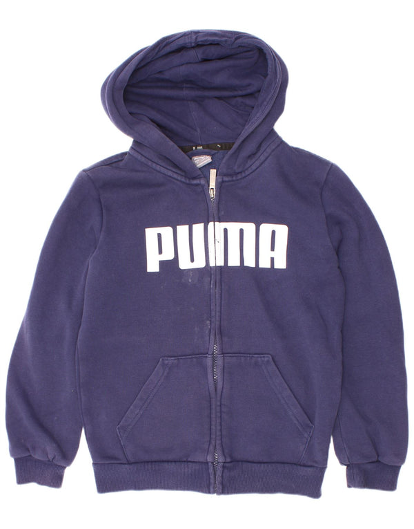 Chłopięcy sweter Puma z kapturem i zamkiem błyskawicznym, 9-10 lat, granatowy, bawełniany
