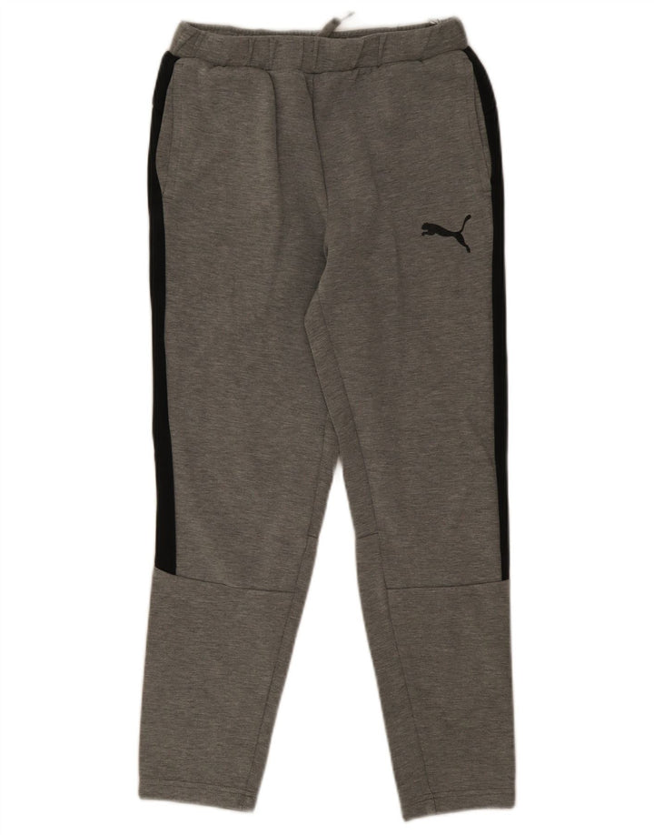 Puma Mens Tracksuit Trousers Small Grey Colourblock