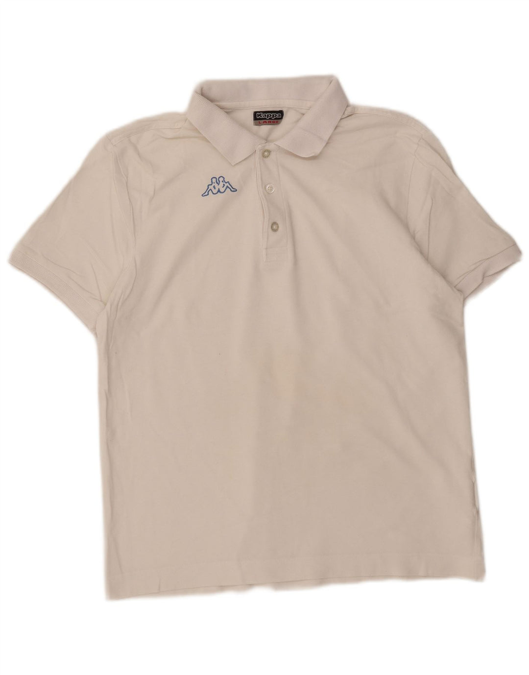KAPPA Mens Polo Shirt Large White Cotton