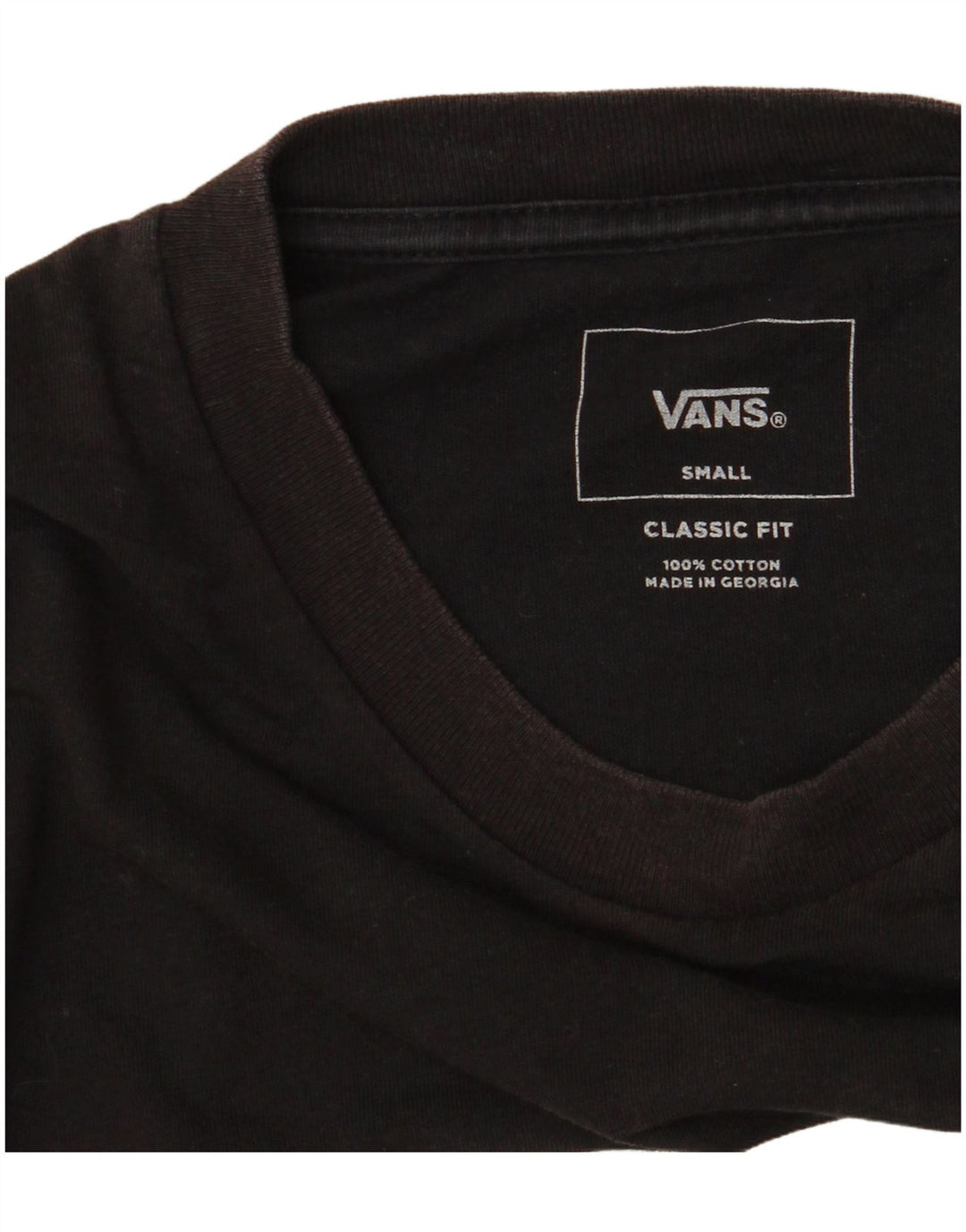 Vans Mens Classic Fit Graphic T-Shirt Top Small Black Cotton