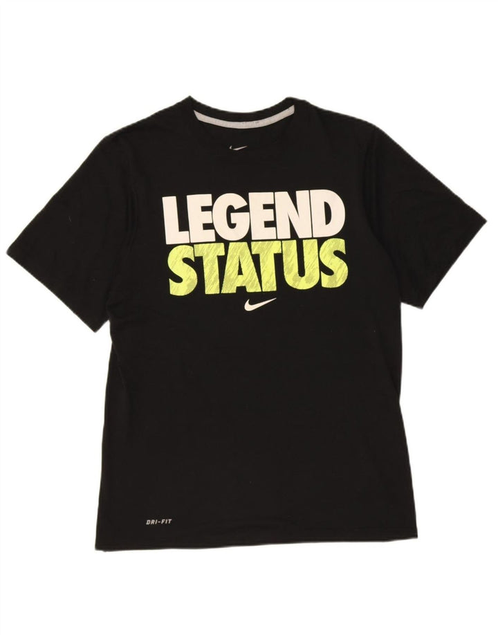 NIKE Mens Dri Fit Graphic T-Shirt Top Small Black Polyester