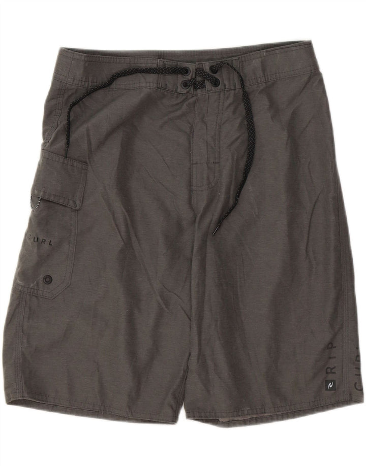 RIP CURL Mens Graphic Swimming Shorts Small  Grey Vintage Rip Curl and Second-Hand Rip Curl from Messina Hembry 