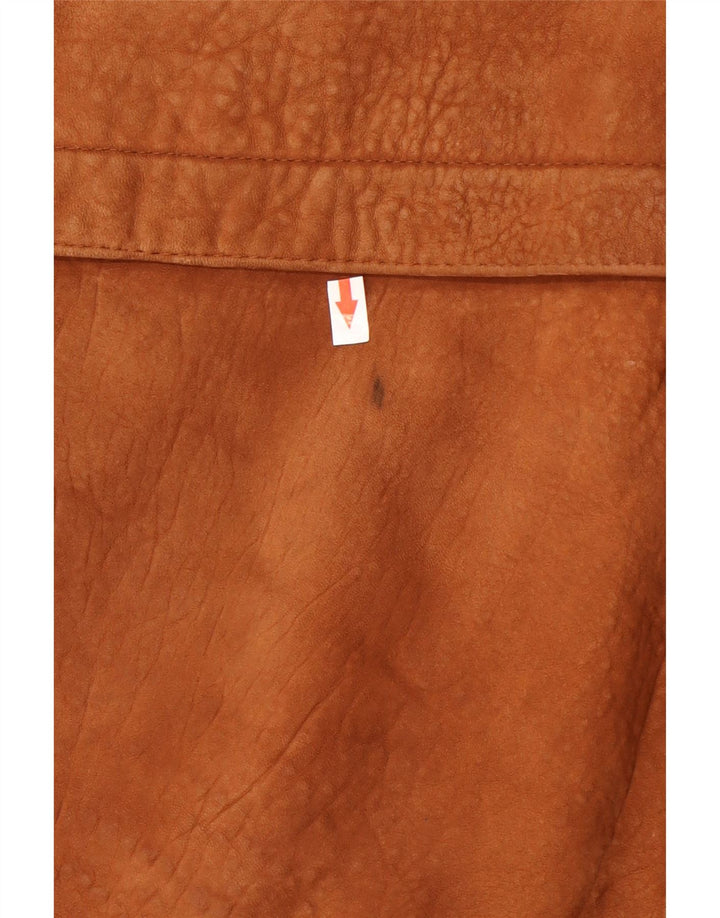 Essebi Mens Leather Jacket UK 40 Large Brown Leather