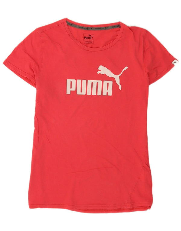 Puma Womens Graphic T-Shirt Top UK 14 Medium Pink Cotton