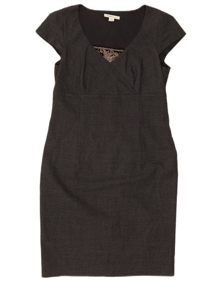 MARELLA Womens Sheath Dress UK 14 Medium Grey Houndstooth
